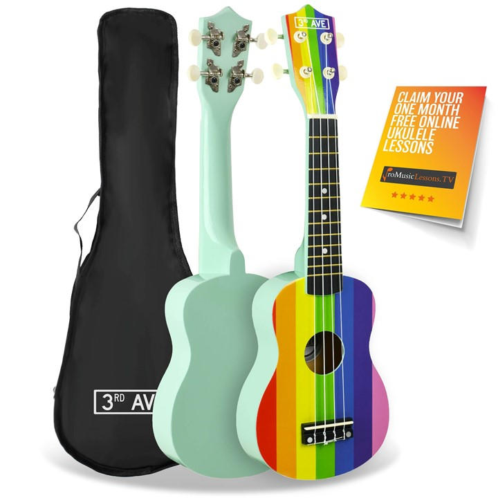 3Rd Avenue Soprano Ukulele - Rainbow Multi Standard - Image 4