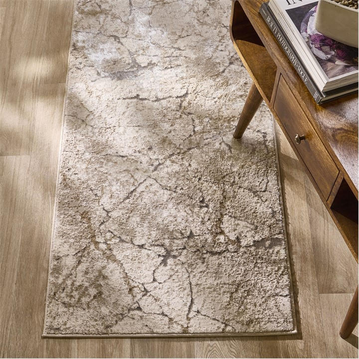 Origin Rugs  Beige Calacatta Earth Natural Rug in Size 80x150cm, Sports Direct