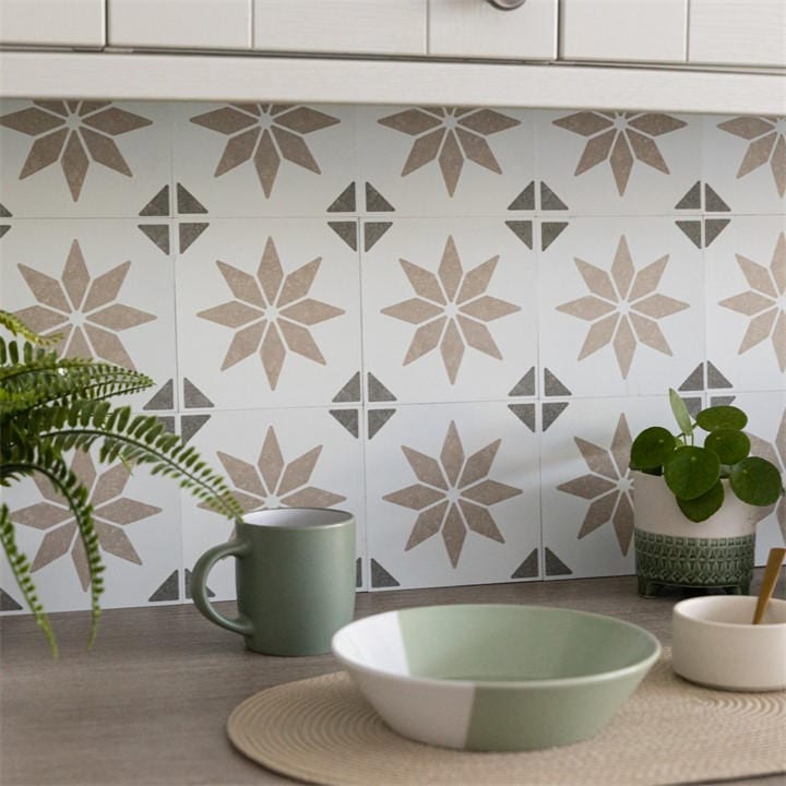 D C Fix  Beige Self Adhesive Vinyl Wall Tiles Alia Natural in Size 0.42 SQM, Sports Direct