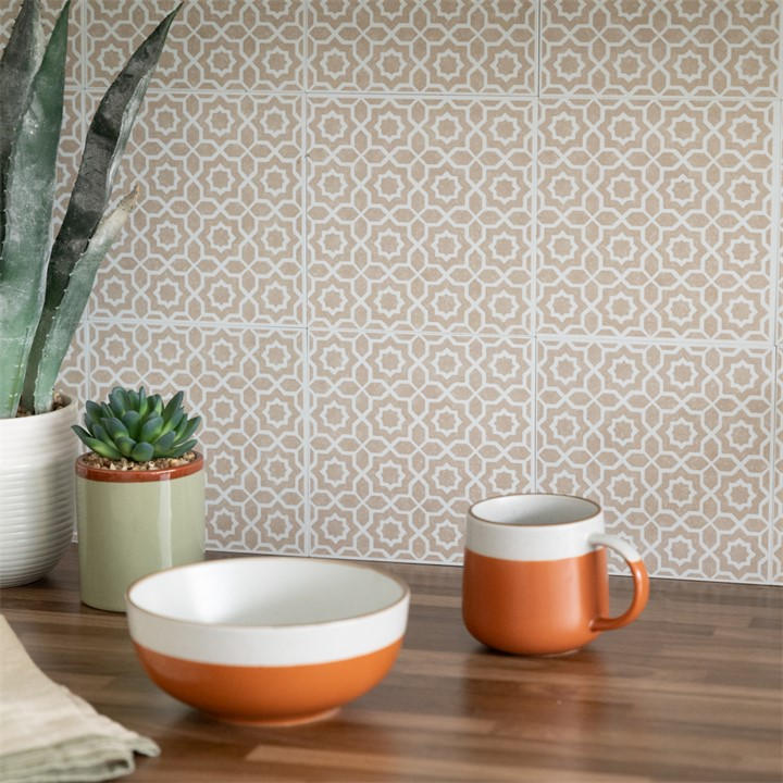 D C Fix  Beige Self Adhesive Vinyl Wall Tiles Lina in Size 0.42 SQM, Sports Direct