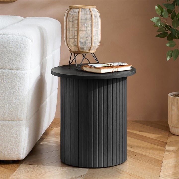 Birlea  Black Axel Fluted Side Table, Sports Direct