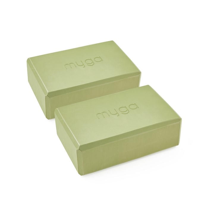 Myga  Green Yoga Blocks Pairs – Neutral Tone, Sports Direct