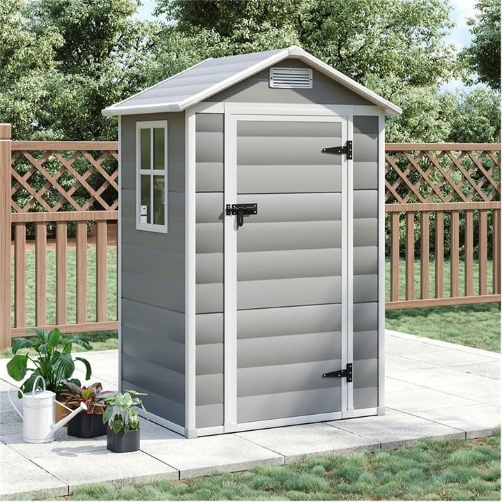 Breeins  Grey Outdoor 4X3fts Plastic Storage Shed in Size M, Sports Direct