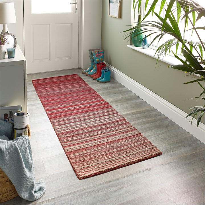 Origin Rugs  Red Fine Stripes Rug in Size 67x200cm, Sports Direct