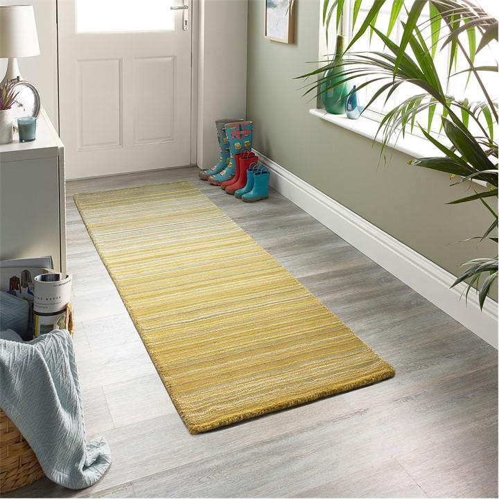Origin Rugs  Yellow Fine Stripes Rug in Size 67x200cm, Sports Direct
