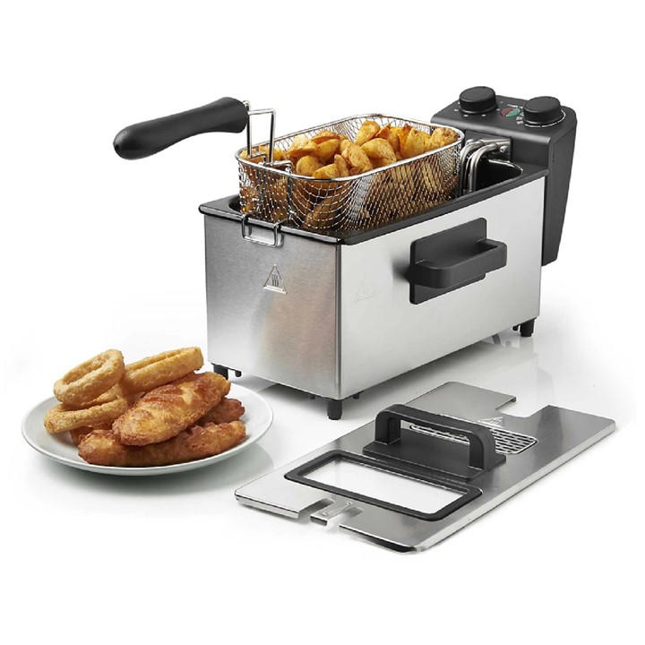 Vonshef  Silver Deep Fat Fryer - 3L, Sports Direct