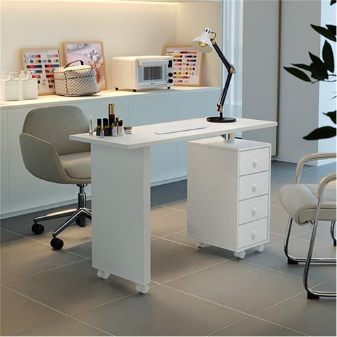 SHEONLY - 4 Drawers Nail Table Beauty Salon Desk on Wheels