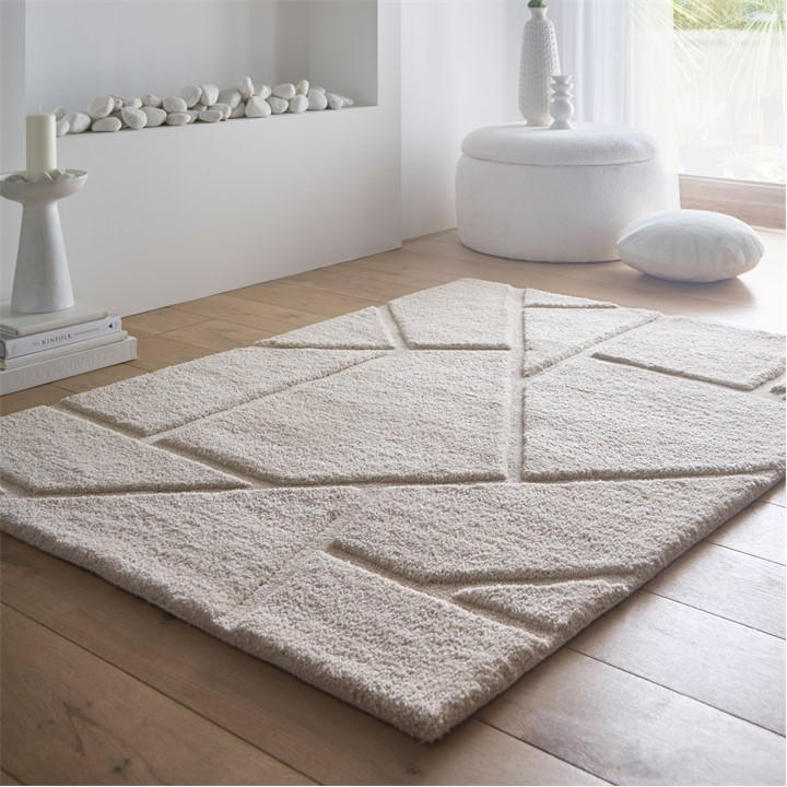 Origin Rugs  Cream Stack Rug in Size 120x170cm, Sports Direct