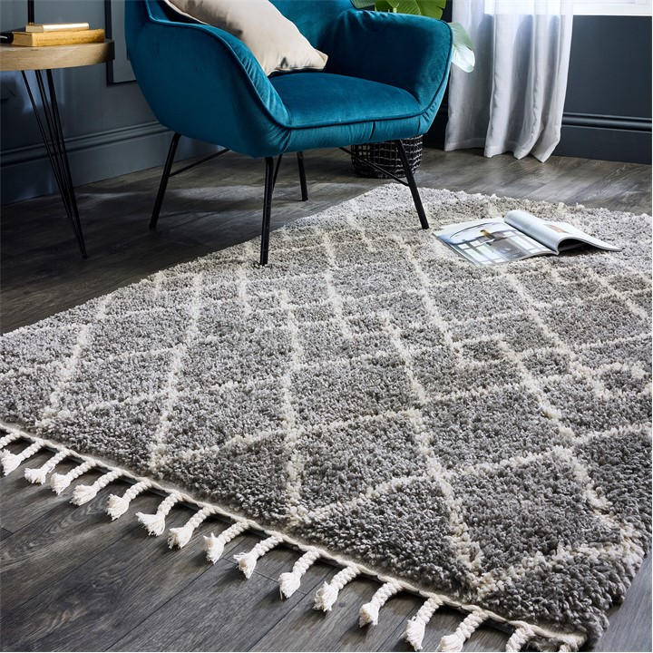 Origin Rugs  Grey Casablanca Rug in Size 160x230cm, Sports Direct