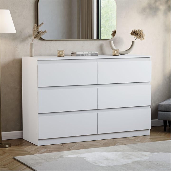Lassic  White Vida Designs Denver 6 Drawer Chest, Sports Direct