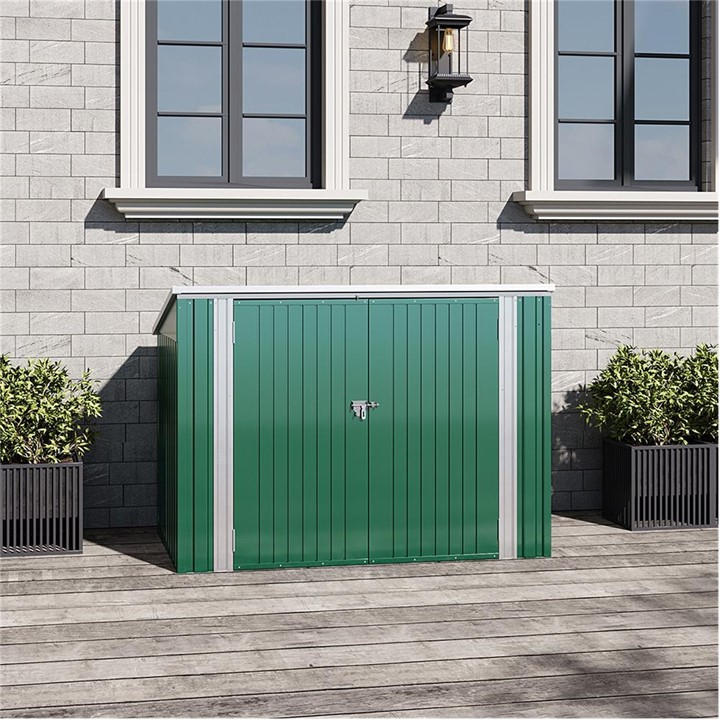 Breeins  Green Outdoor 6X3fts Metal Bike Storage Shed in Size L, Sports Direct