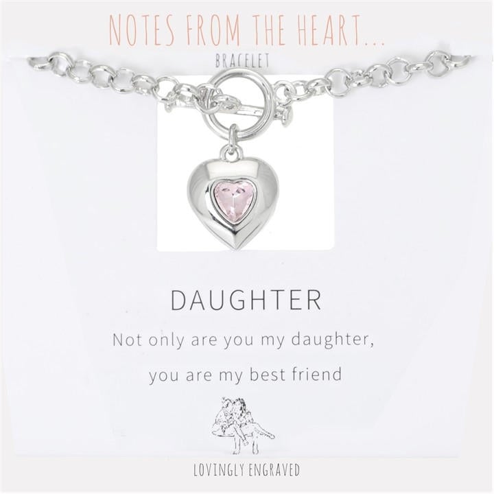 Notes From The Heart Women's Silver Nfth Daughter Hrt Brclt, Sports Direct