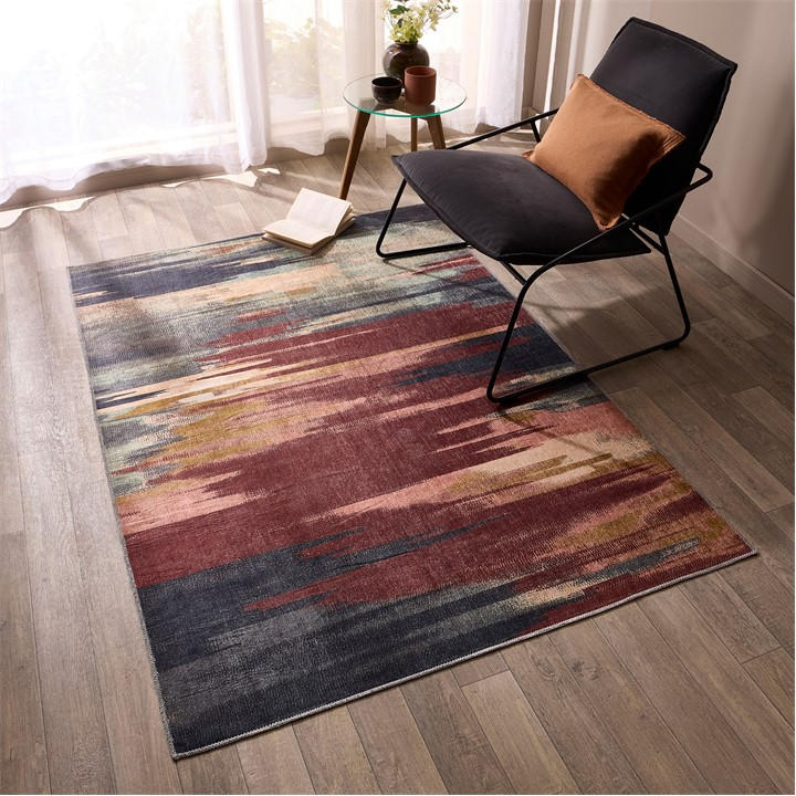 Origin Rugs   Washable Sedona Green/Ochre in Size 67x200cm, Sports Direct