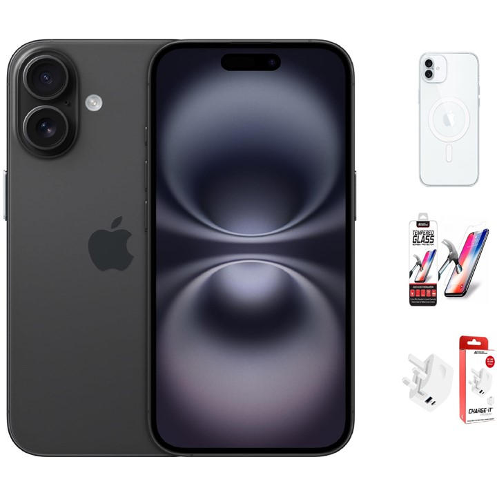 Apple  Black Iphone 16 Bundle in Size 256GB, Sports Direct