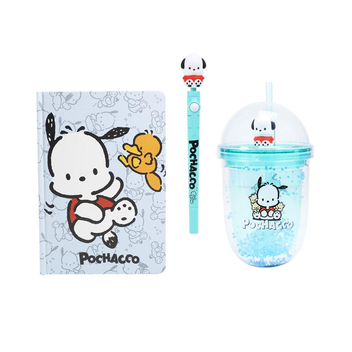 Hello Kitty  Kids Blue Pochacco Notebook Fidget Pen And Boba Cup, Sports Direct