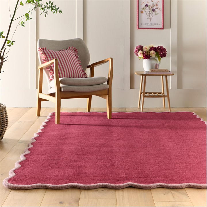 Origin Rugs  Orange Scalloped Elsie Rug in Size 120x170cm, Sports Direct