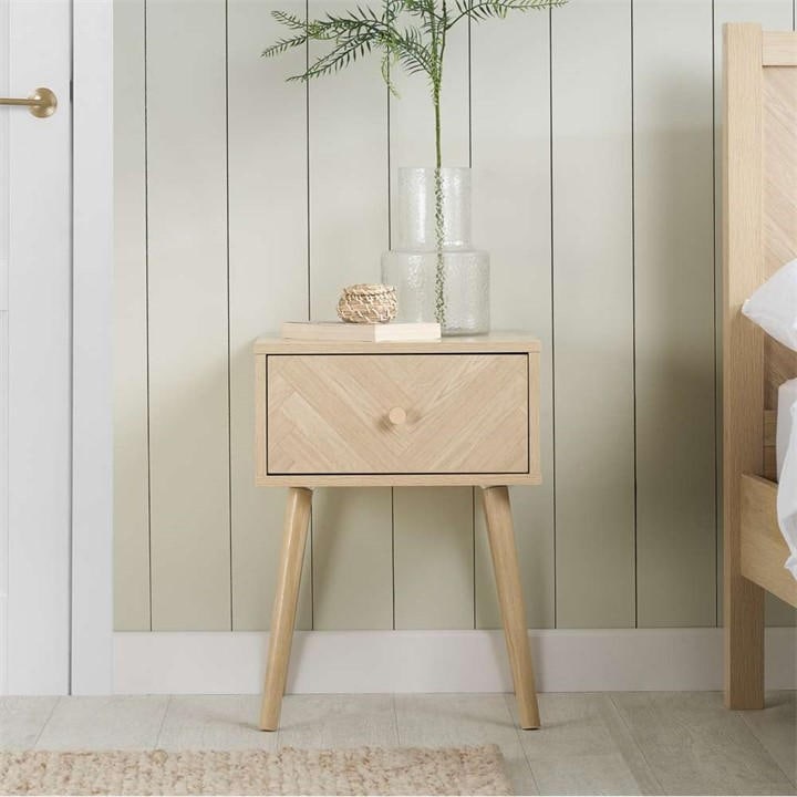 Birlea  Nude Herringford 1 Drawer Bedside, Sports Direct