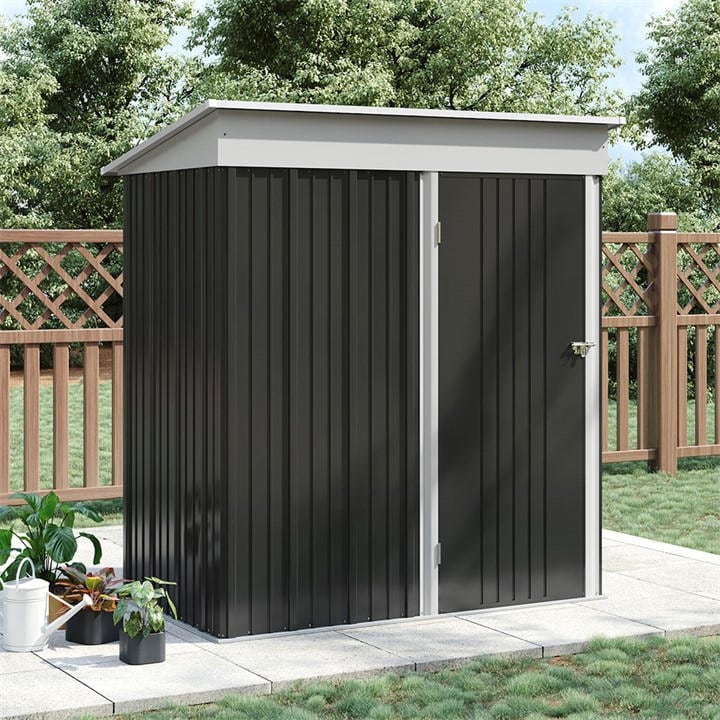 Breeins  Black 3X5fts Metal Shed With Shelves Charcoal in Size L, Sports Direct