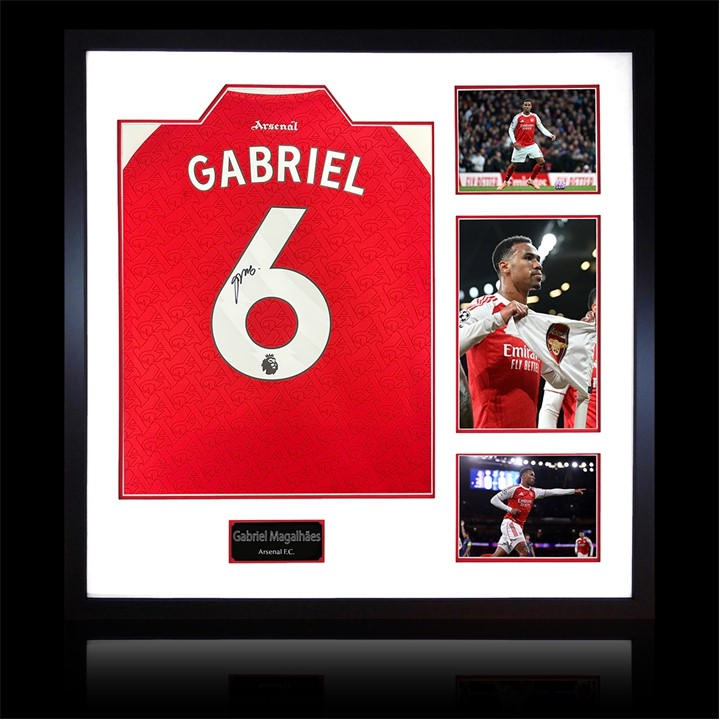 Arsenal    Gabriel Magalhaes Signed  25/26 Shirt Elite, Football by The Fan Cave in Size 820mm x 82, Sports Direct