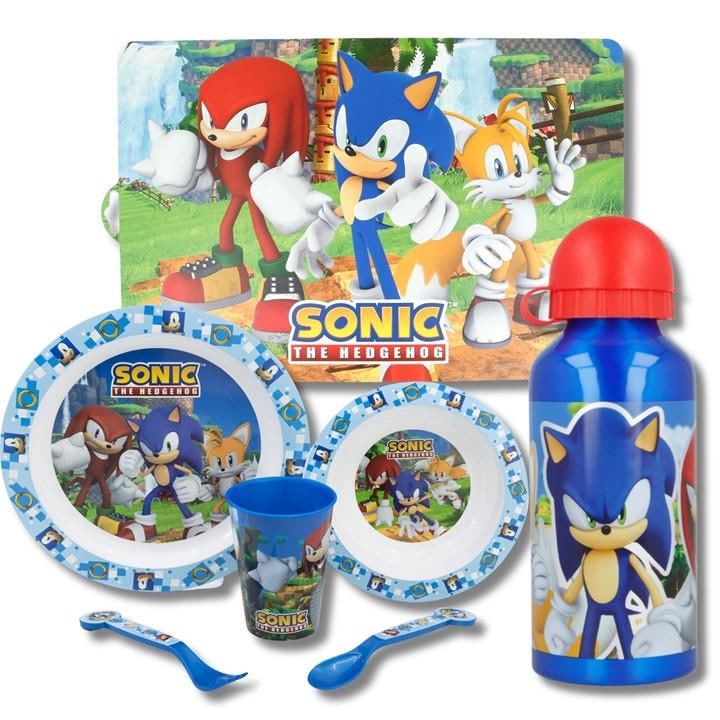 Sonic  Kids Blue 7 Piece Dinner Set, Sports Direct