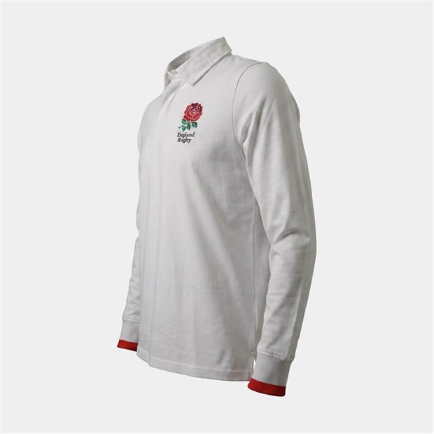 Бяло - RFU - England Rugby Long Sleeve Shirt Mens