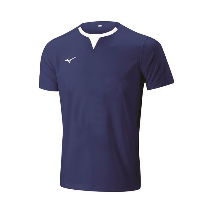 Mizuno  Kids Blue ' Rugby Training Short-Sleeve Performance T-Shirt in Size 13 - 14 Years, Sports Direct