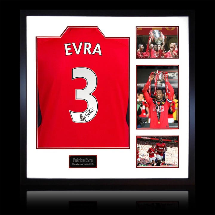 Manchester United    Patrice Evra Signed  Home Shirt, Football by The Fan Cave in Size 820x820mm, Sports Direct