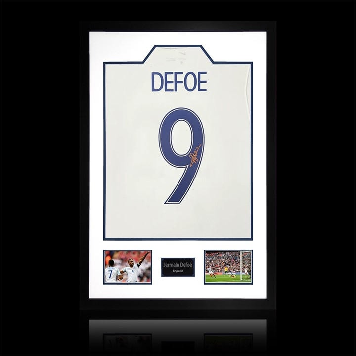 England Jermain Defoe Signed Shirt Premium Frame, Football by The Fan Cave in Size 850mm x 60, Sports Direct