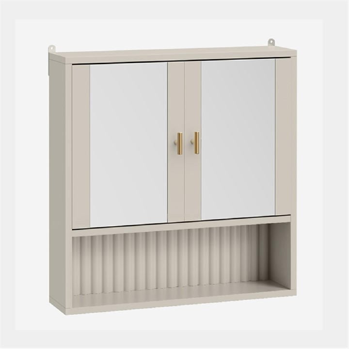 Vonhaus Unisex Stone Victoria Wall Mounted 2 Door Bathroom Mirror Cabinet In - Image 5