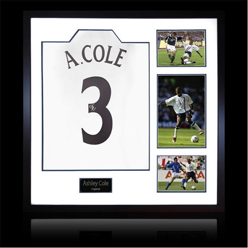 The Fan Cave - Ashley Cole Signed England Shirt Elite Frame