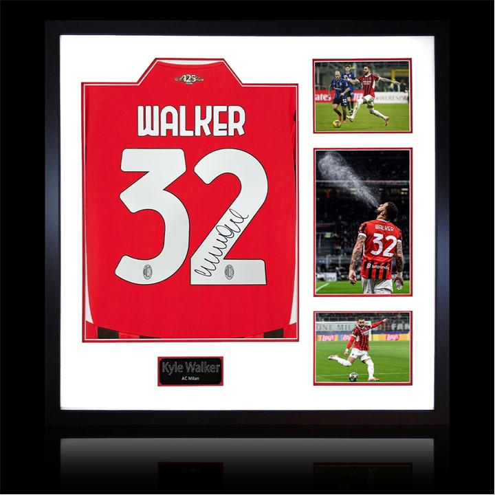Ac Milan    Kyle Walker Signed  Shirt Elite Frame, Football by The Fan Cave in Size 820mm x 82, Sports Direct