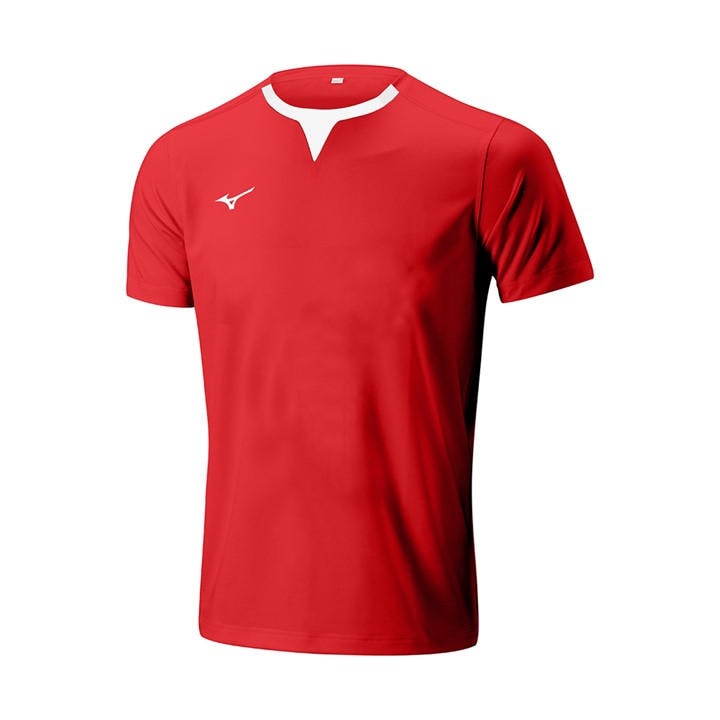 Mizuno Men' Red Rugby Training Shirt in Size S, Sports Direct