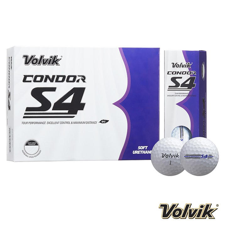 Volvik  White Condor S4 Tour Golf Balls, Sports Direct