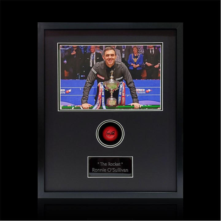 The Fan Cave  Red Ronnie O’sullivan Signed Ball Compact Frame in Size 530mm x 43, Sports Direct