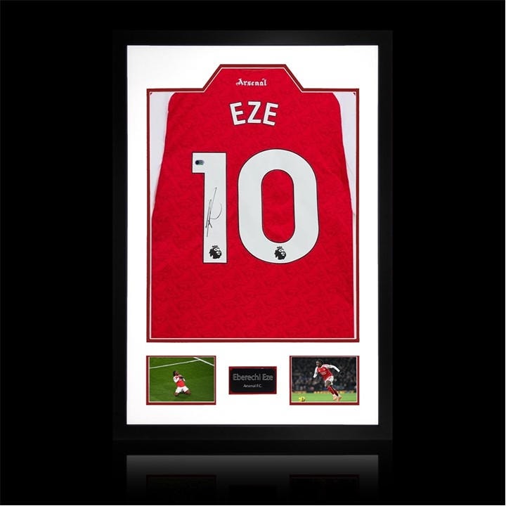 Arsenal    Eberechi Eze Signed  Shirt Premium Frame (A, Football by The Fan Cave in Size 850x600mm, Sports Direct