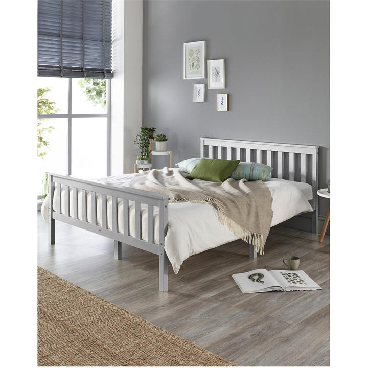 Aspire  Grey Atlantic Bed Frame In in Size Double, Sports Direct