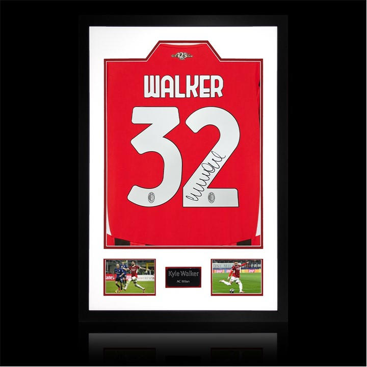 Ac Milan    Kyle Walker Signed  Shirt Premium Frame, Football by The Fan Cave in Size 850mm x 60, Sports Direct