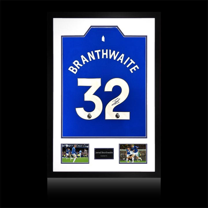 The Fan Cave Jarrad Branthwaite Signed Everton Shirt Premium Frame #1 - Image 3