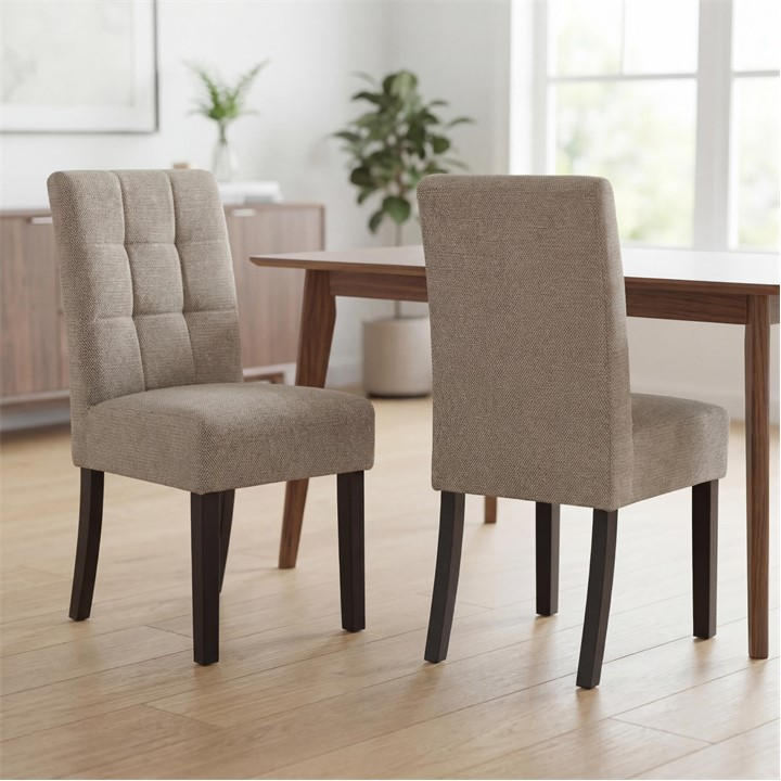 Shankar  Black Set Of 2 Moseley Weave Mocha Dining Chairs in Size 58x92x45, Sports Direct