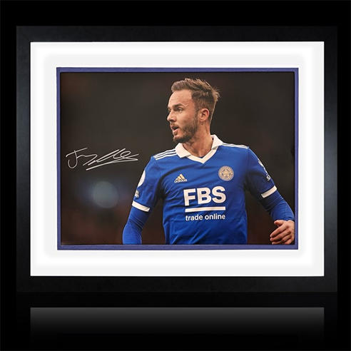 The Fan Cave - James Maddison Signed Framed Leicester City Deluxe