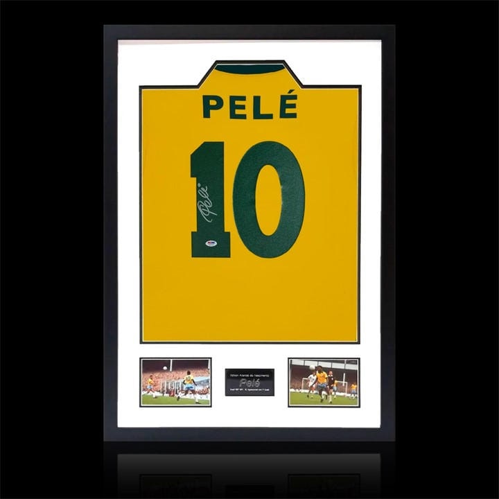 Brazil    Pele Back Signed  Shirt Premium Frame, Football by The Fan Cave in Size 850x600mm, Sports Direct