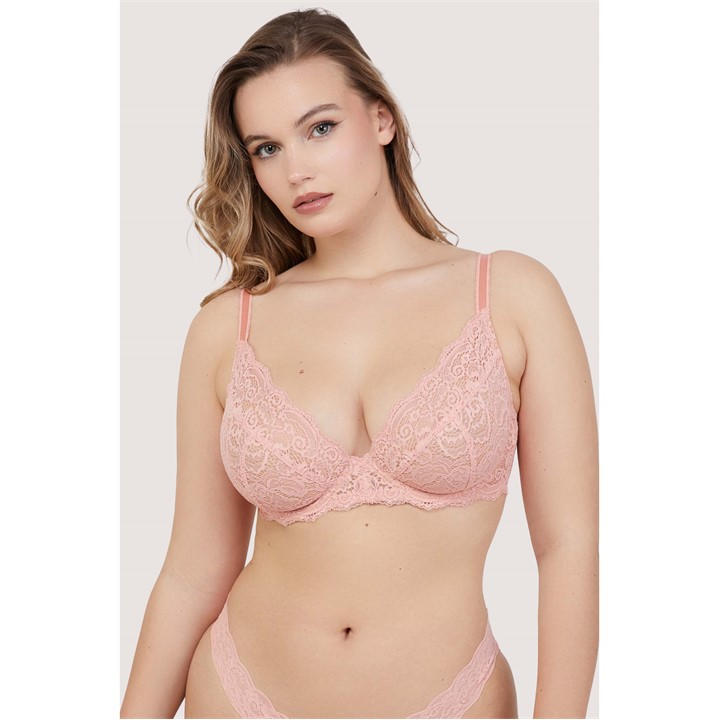 Playful Promises Women's Pink Ariana Coral Everyday Comfort Lace Bra 34F