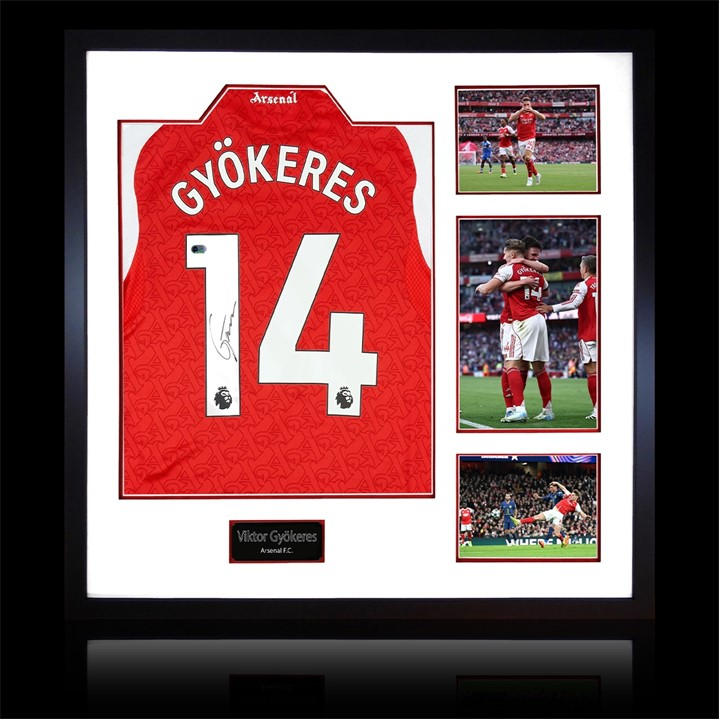 Arsenal    Viktor Gyokeres Signed  Shirt Elite Frame (, Football by The Fan Cave in Size 820x820mm, Sports Direct