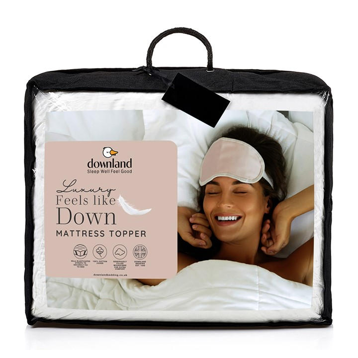 Downland  White Luxury Cotton Feels Like Down Topper in Size Superking, Sports Direct