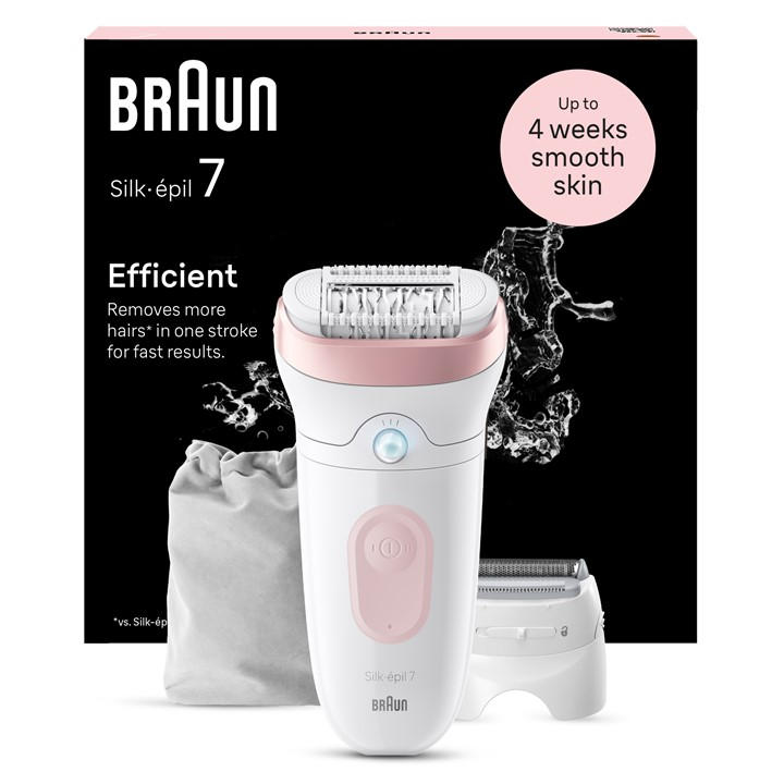 Braun Silk-epil 7 7-030 Epilator - 40 Tweezers - MicroGrip Technology - Wet & Dry - Pink/White - Image 8