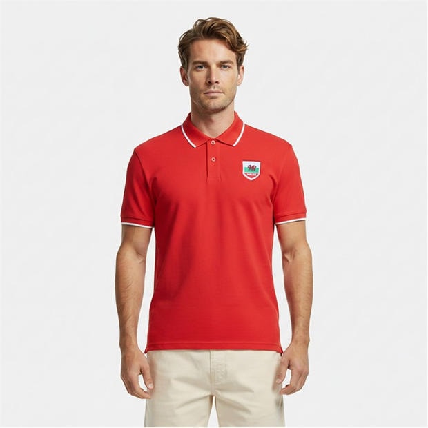 Red - FIFA - Mens Wales Polo Shirt
