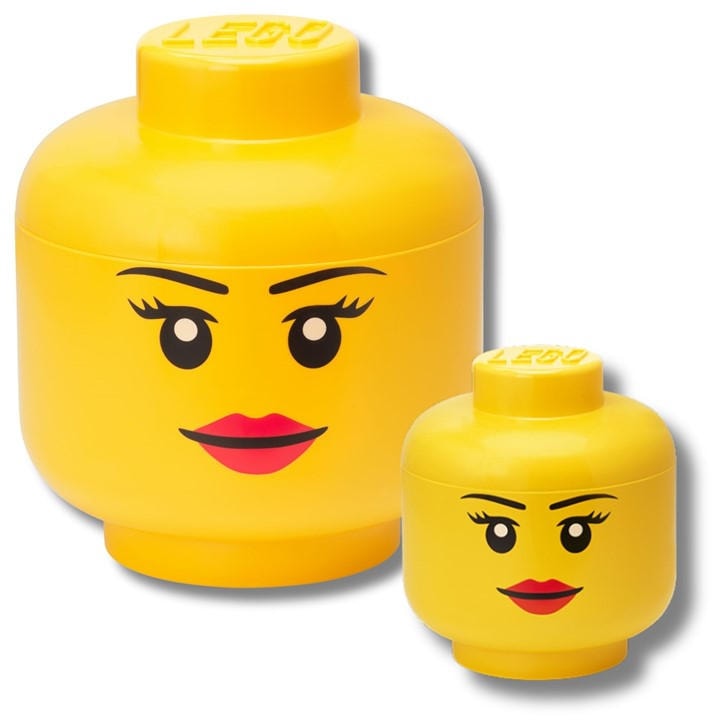 Lego  Kids Yellow Girl Head Storage Set, Sports Direct