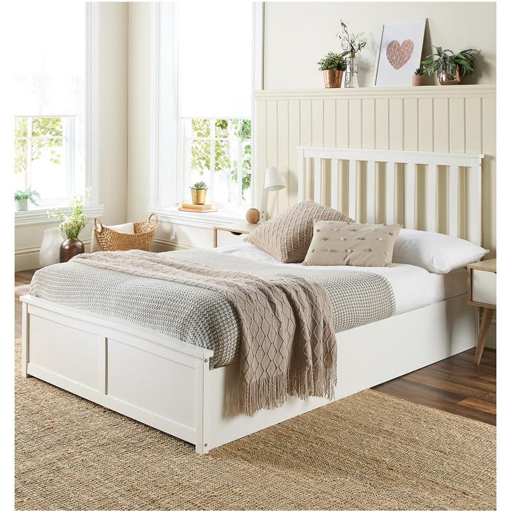 Aspire  White Wooden Ottoman Bed in Size Single, Sports Direct
