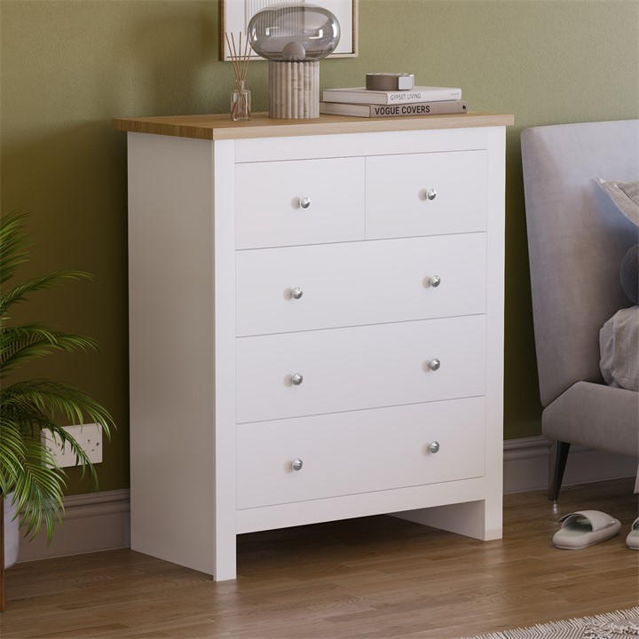 Lassic  White Vida Designs Arlington 3+2 Drawer Chest, Sports Direct