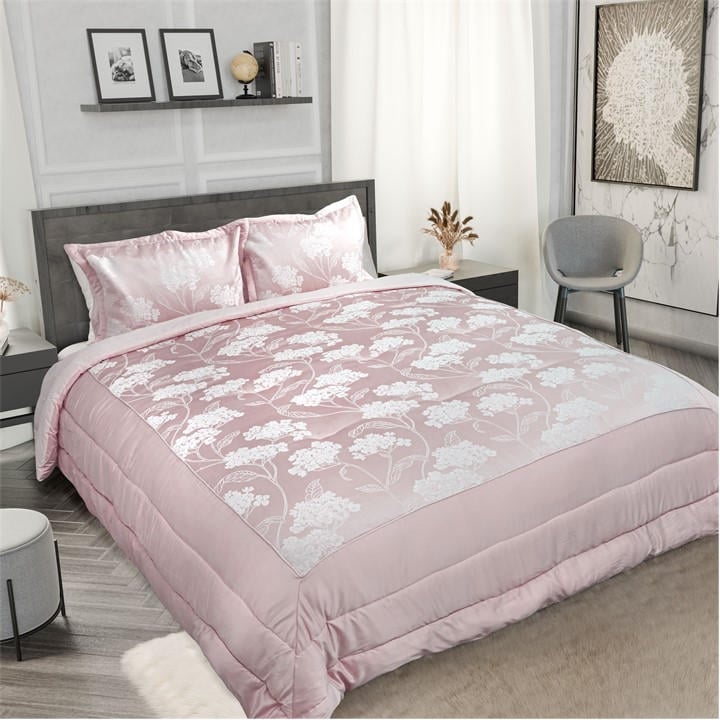 Emma Barclay  Pink Bedspread Set Quilted Jacquard Blossom in Size King, Sports Direct
